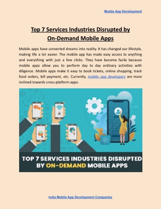 Top 7 Services Industries Disrupted by On-Demand Mobile Apps