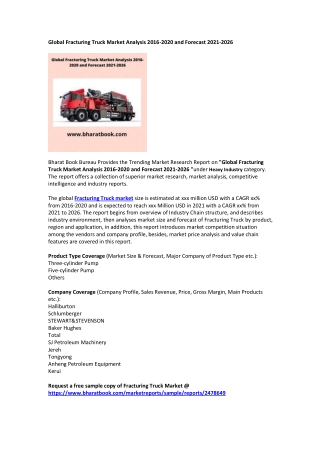 Global Fracturing Truck Market