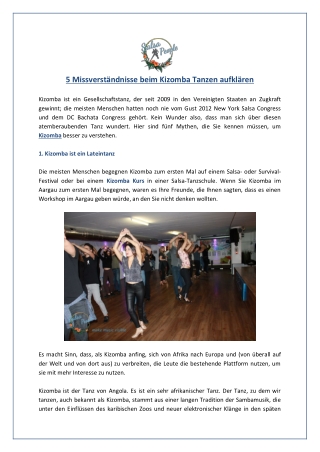 5 Missverständnisse beim Kizomba Tanzen aufklären