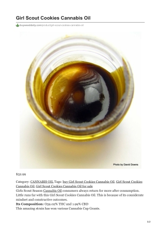 Girl Scout Cookies Cannabis Oil