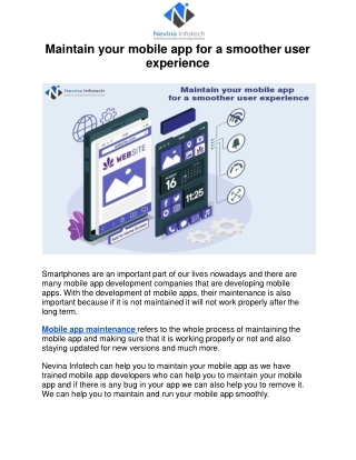 Maintain your mobile app for a smoother user experience