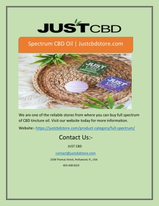 Spectrum CBD Oil | Justcbdstore.com