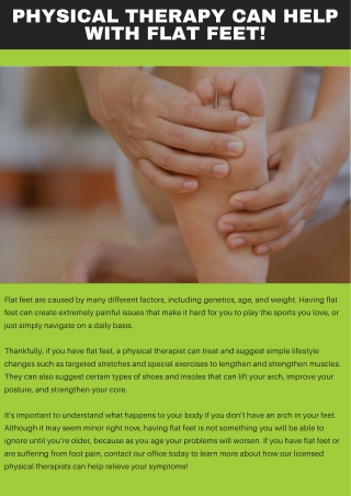 PHYSICAL THERAPY CAN HELP WITH FLAT FEET!