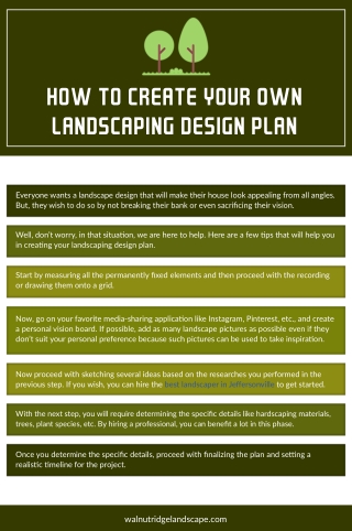 How to Create Your Own Landscaping Design Plan