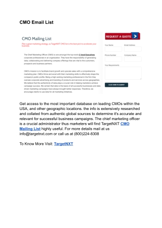 CMO Email List