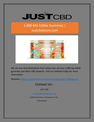 1,000 MG Edible Gummies | Justcbdstore.com