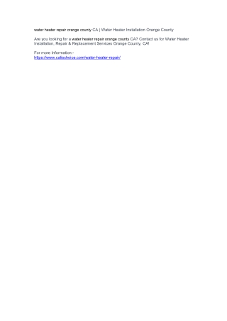 water heater repair orange county CA | Water Heater Installation Orange County