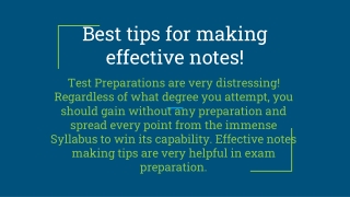 BEST TIPS FOR EFFECTIVE NOTES