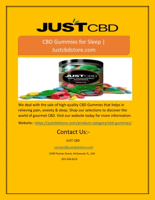 CBD Gummies for Sleep | Justcbdstore.com