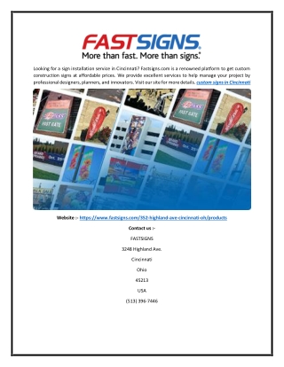 Custom Signs in Cincinnati  Fastsigns.com