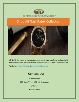 Shop Ali Nael Patek Collector