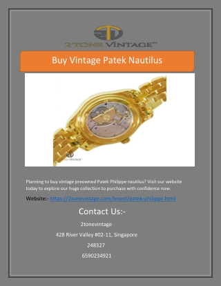 Buy Vintage Patek Nautilus