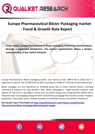 Global Europe Pharmaceutical Blister Packaging Market  Top Competitors, Applicat