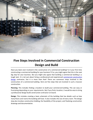 Five Steps Involved in Commercial Construction Design and Build (1)