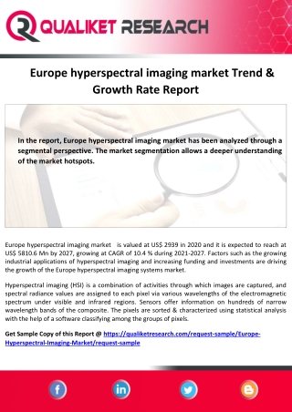 Global Europe Hyperspectral Imaging Market -Global Industry trend, Business Anal