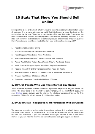 10 Stats That Show You Should Sell Online