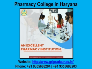 Top B Pharma College | D Pharmacy College - Pharmacy College in Haryana