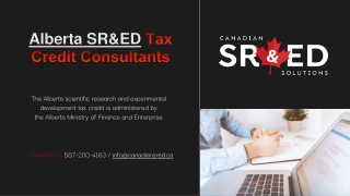 Alberta SR&ED Tax Credit Consultants – Canadian SR&ED Solutions