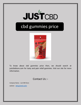 cbd gummies price