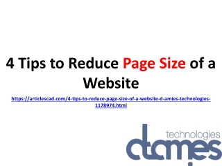 4 Tips to Reduce Page Size of a Website