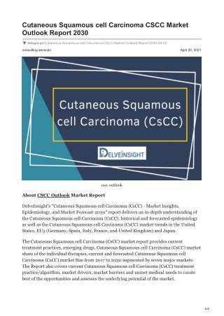 CSCC Outlook