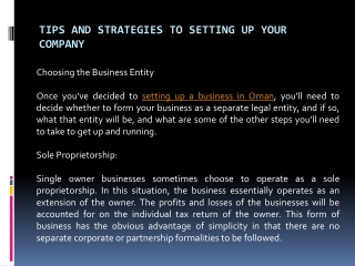 Tips and Strategies to Setting Up Your Company