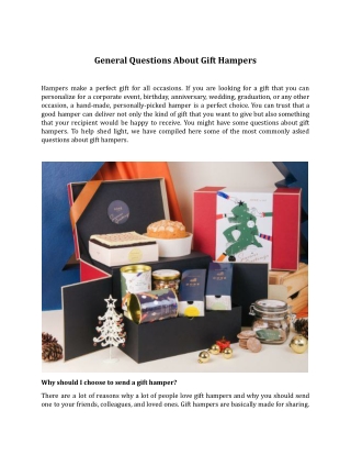 General Questions About Gift Hampers