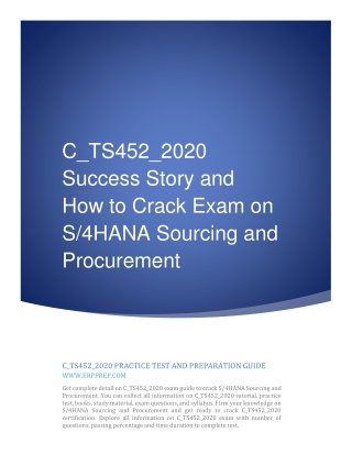 C_TS452_2020 Success Story and How to Crack Exam on S/4HANA Sourcing and Procure