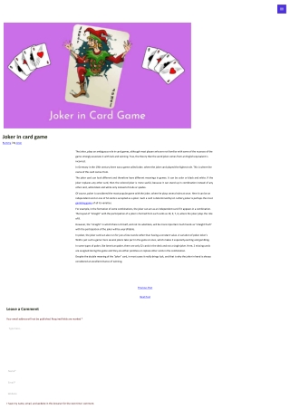 Joker in card game