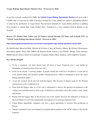 COVID-19 Impact on Global Vegan Baking Ingredients Market