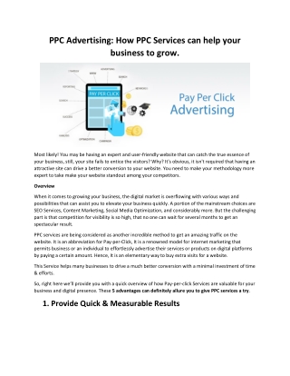 PPC Advertising: How PPC Services can help your business to grow