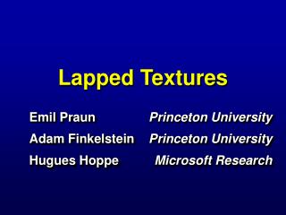 Lapped Textures