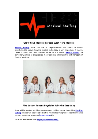 Grow Your Medical Careers With Hero Medical