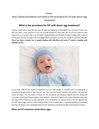 What is the procedure for IVF with donor egg treatment.