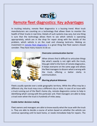 Remote fleet diagnostics: Key advantages