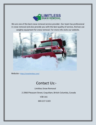 snow and ice removal vancouver | snowlimitless.com