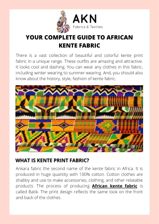 Your Complete Guide to African Kente Fabric