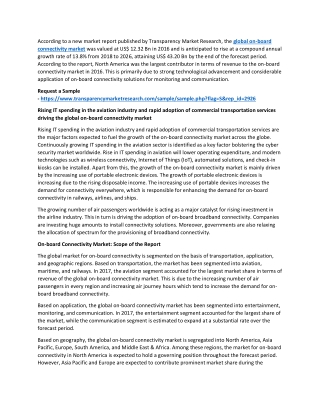 ON-BOARD CONNECTIVITY MARKET EXPECTED TO REACH US$ 43.20 BN BY 2026