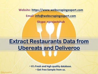 Extract Restaurants Data from Ubereats and Deliveroo