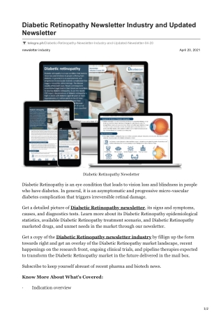 Diabetic Retinopathy Newsletter