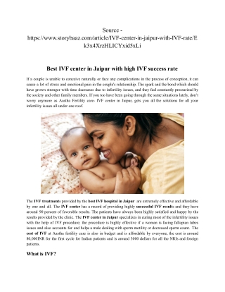 Best IVF center in Jaipur with high IVF success rate.