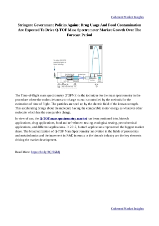 Q-TOF Mass Spectrometer Market Report, Size, Share, Growth, Trends and Forecast