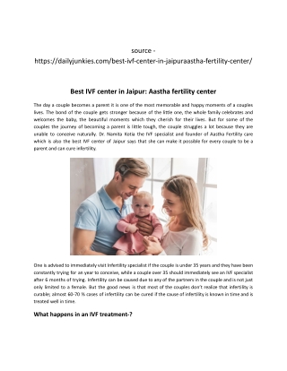 Best IVF center in Jaipur: Aastha fertility center