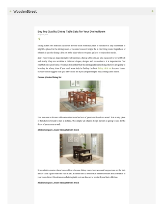 Buy Top Quality Dining Table Sets for Your Dining Room