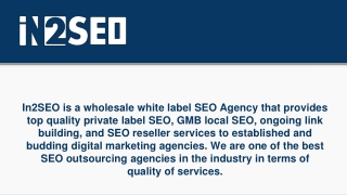 Private White Label SEO Services - In2SEO