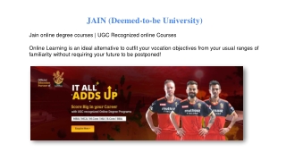 Jain online degree courses | UGC Recognized online Courses