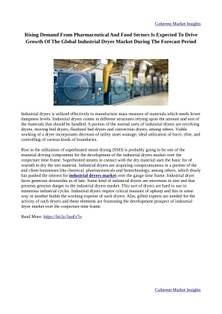 Industrial Dryer Market Report, Size, Share, Growth, Trends and Forecast