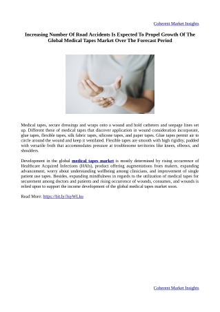 Medical Tapes Market - Global Opportunity Analysis, Industry Trends and Forecast