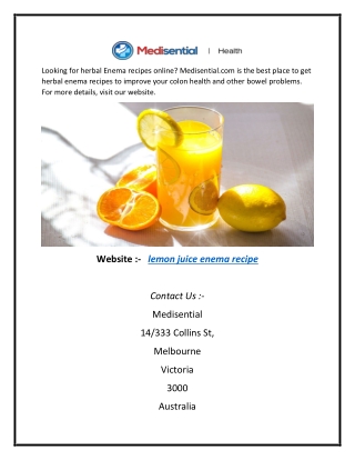 lemon juice enema recipe