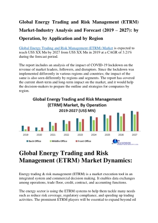 Global Energy Trading and Risk Management